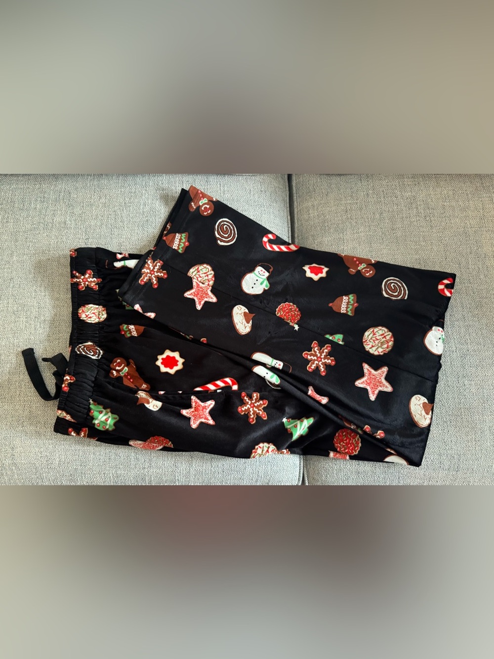 Weatherproof Black Holiday Cookie Print Pajama Pants
